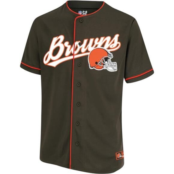 NEW NFL Cleveland Browns Game Day Button Down Baseball Mesh Jersey - Picture 2 of 5